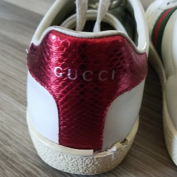 Gucci White Leather Sneakers - Picture 6 of 7